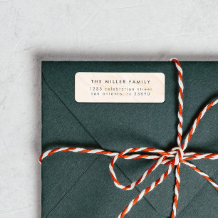 Eenvoudig Blush Roze Waterverf Familie Retouradres Etiket