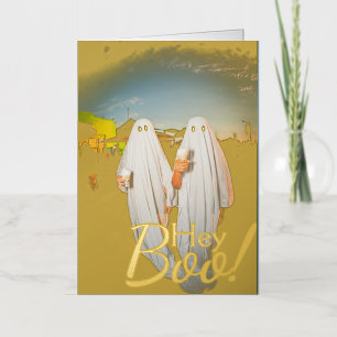 Eenvoudig boek Gelukkig Halloween familie & vriend Folie Feestdagenkaart