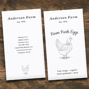Eenvoudig Boerderij Fresh Eggs met Hen Vertical Visitekaartje