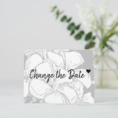 Eenvoudig Boheems Script Bloemen Wijzig de Datum Briefkaart (Staand voorkant)