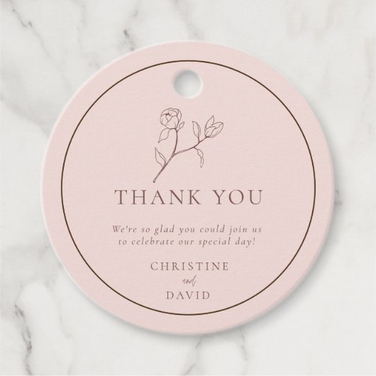 Eenvoudig Bohemen Roos Weddenschap florale pleiste Bedankjes Labels (Voorkant)