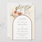 Eenvoudig Bohemian Pampas Grass Boho Wedding Kaart (Voorkant)