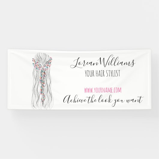 Eenvoudig Boho Bruidskapsel Stylist Romantische Bl Spandoek (Horizontaal)