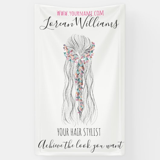 Eenvoudig Boho Bruidskapsel Stylist Romantische Bl Spandoek (Verticaal)