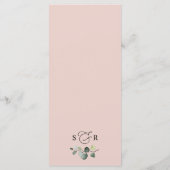 Eenvoudig Boho Burgundy Blush Floral Wedding Menu (Achterkant)