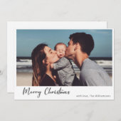 Eenvoudig Boho Modern Script Merry-kerstfoto Feestdagenkaart (Voorkant / Achterkant)