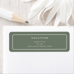 Eenvoudig Boho Sage Green Wedding Return-adres Etiket