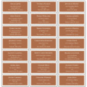 Eenvoudig Boho Terracotta Wedding Guest Adres Sticker (Voorkant)