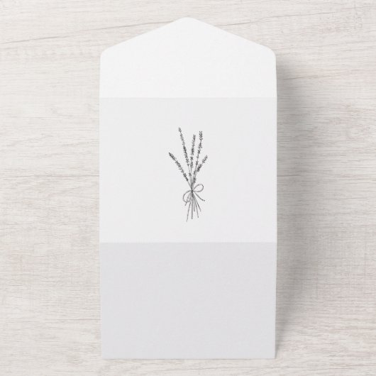 Eenvoudig botanisch alles in één bruiloft all in one uitnodiging (Buitenkant)