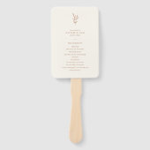 Eenvoudig botanisch gebrand Oranje bruiloft Handwaaier (Voorkant)