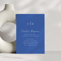 Eenvoudig botanisch minimalistisch monogram blauw