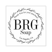 Eenvoudig botanisch monogram Hartelijk dank voor a Rubberstempel (Afrduk)