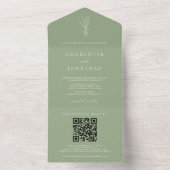 Eenvoudig botanisch Sage Weddenschap All In One Uitnodiging (Binnen)