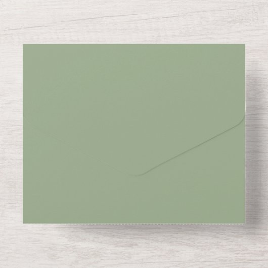 Eenvoudig botanisch Sage Weddenschap All In One Uitnodiging (Achterkant)