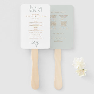 Eenvoudig botanisch Stem Wedding Program Handje Fa Handwaaier