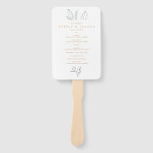 Eenvoudig botanisch Stem Wedding Program Handje Fa Handwaaier (Voorkant)