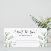 Eenvoudig botanische lederen-cadeaubon (Staand voorkant)