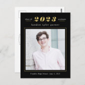 Eenvoudig Briefkaart bewerkbaar kleurenAfstuderen (Voorkant / Achterkant)