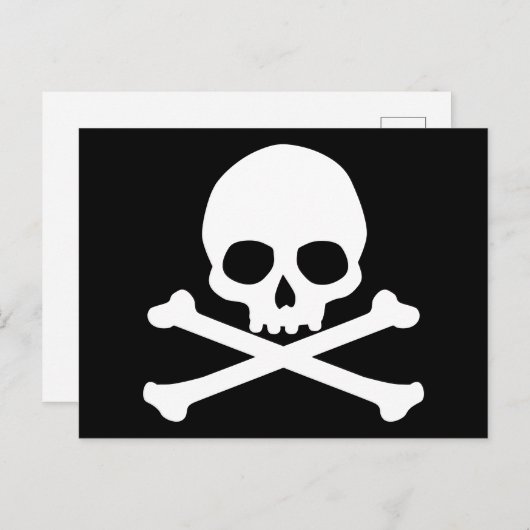 Eenvoudig Briefkaart schedel en dwarsbeenderen (Voorkant / Achterkant)