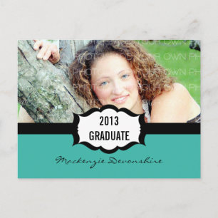 Eenvoudig Briefkaart van de Graduation Party, Turq