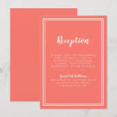 Eenvoudig bruiloft, koraal en wit Lijst Informatiekaartje (Voorkant / Achterkant)