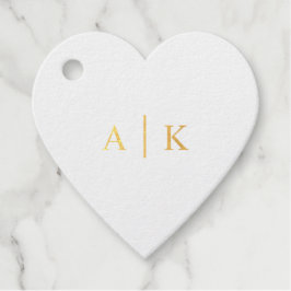 Eenvoudig Bruiloft Monogram Echte Gouden Folie Har Bedankjes Labels