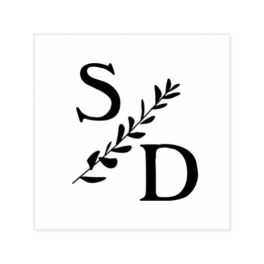 Eenvoudig bruiloft monogram met initialen  zelfinktende stempel (Design)