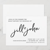 Eenvoudig bruiloft repetitie diner kaart (Voorkant / Achterkant)