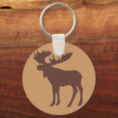 Eenvoudig bruin eland symbool sleutelhanger (Voorkant)