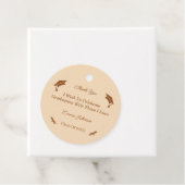 Eenvoudig bruin en beige Gepersonaliseerd Afstuder Bedankjes Labels (In situ)