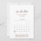 Eenvoudig Bruin en Wit Save the Date Calendar (Voorkant)