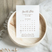 Eenvoudig Bruin en Wit Save the Date Calendar