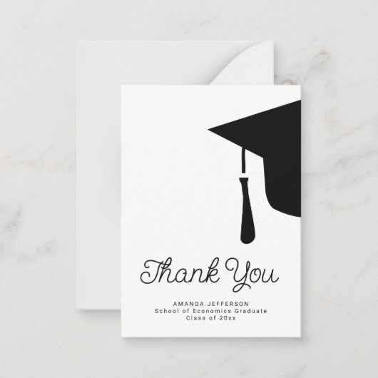 Eenvoudig budget afstuderen gepersonaliseerd dank notitiekaartje (Voorkant)