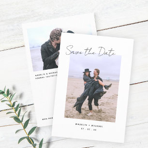 Eenvoudig budget bruiloft Opslaan Datum fotokaart Save The Date