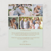 Eenvoudig budget groene bruiloft Dank u (Achterkant)