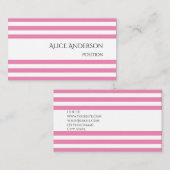 Eenvoudig Budget Roze Strepen Geometrisch Chique Visitekaartje (Voorkant / Achterkant)