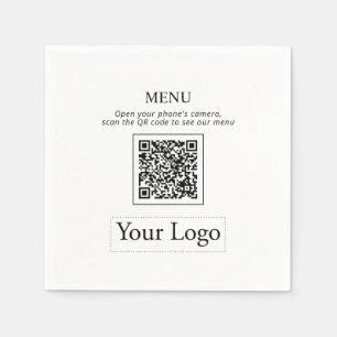 Eenvoudig Business Logo & QR-codenemenu Napkins Servet