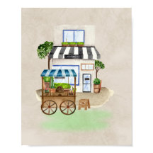 Eenvoudig café met taartkar – Warm en elegant