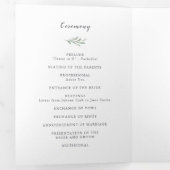 Eenvoudig calligrafie rustic greenery bruiloft pro drieluik programma (Binnenzijde eerst)