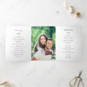 Eenvoudig calligrafie rustic greenery bruiloft pro drieluik programma (Binnen)