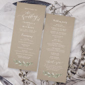 Eenvoudig calligrafie rustic greenery bruiloft pro programma