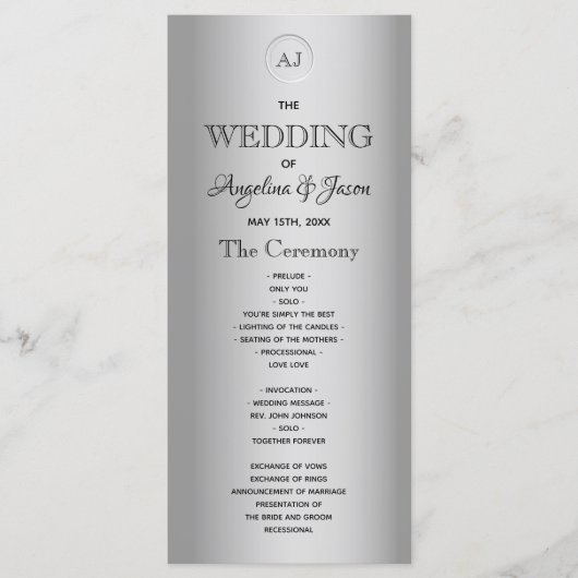 Eenvoudig calligrafiekscript bruiloft programma (Voorkant)