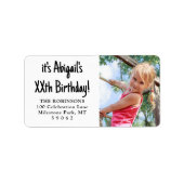 Eenvoudig Casual foto-retouradres op elke verjaard Etiket (Voorkant)