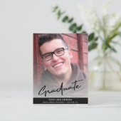 Eenvoudig casual opslaan van de datum afstuderen f aankondigingskaart (Staand voorkant)