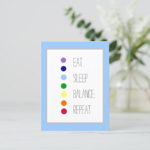 Eenvoudig Chakra-ontwerp voor Eat Sleep Balance Briefkaart