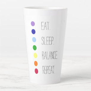 Eenvoudig Chakra-ontwerp voor Eat Sleep Balance Latte Mok