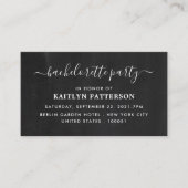 Eenvoudig Chalkboard-effect Bachelorette Party Tic Informatiekaartje (Voorkant)