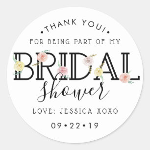 Eenvoudig Chic Bloementuin Bruiloft Bridal Shower Ronde Sticker