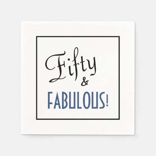 Eenvoudig Chic Fifty en fantastisch! verjaardagsfe Servet (Voorkant)