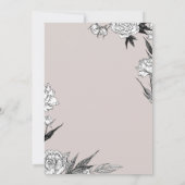 Eenvoudig Chic Floral Sketch Minimalist Wedding Ui Kaart (Achterkant)